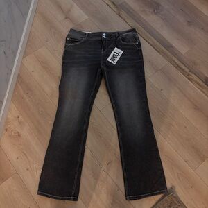 Y2K Refuge Denim Vintage Black with White embroidered thread Jeans